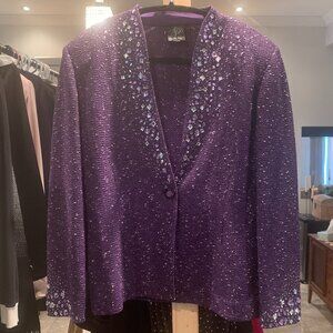 Mary Kay National Size 12 Three Piece Purple Bejewelled Suit